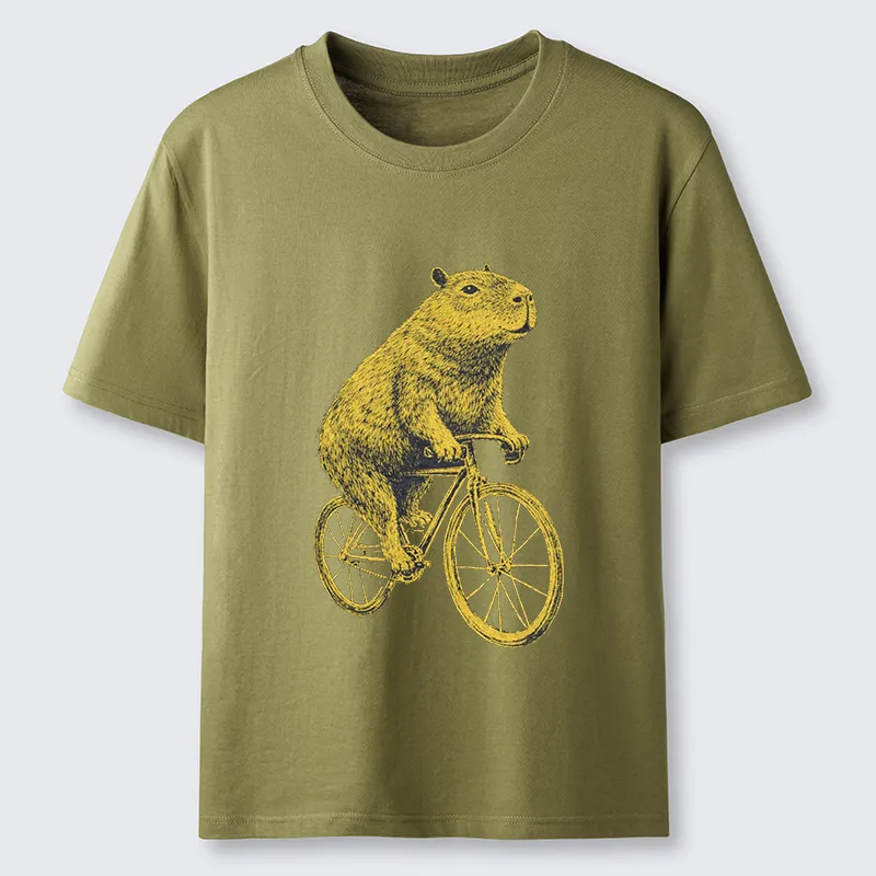 Tokyo-Tiger Funny Capybara On A Bike Classic T-Shirt