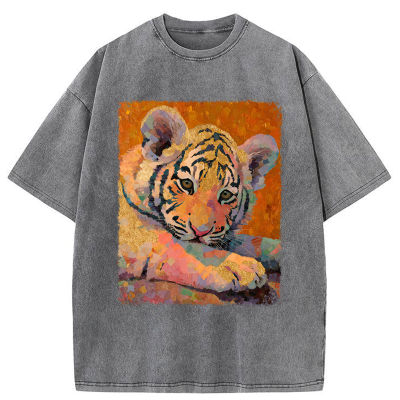 Tokyo-Tiger The Cute Tiger Baby Washed T-Shirt
