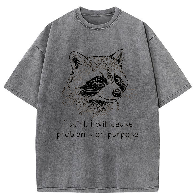 Tokyo-Tiger Stupid Raccoon Washed T-Shirt