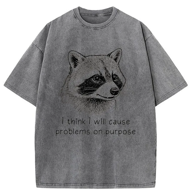 Tokyo-Tiger Stupid Raccoon Washed T-Shirt