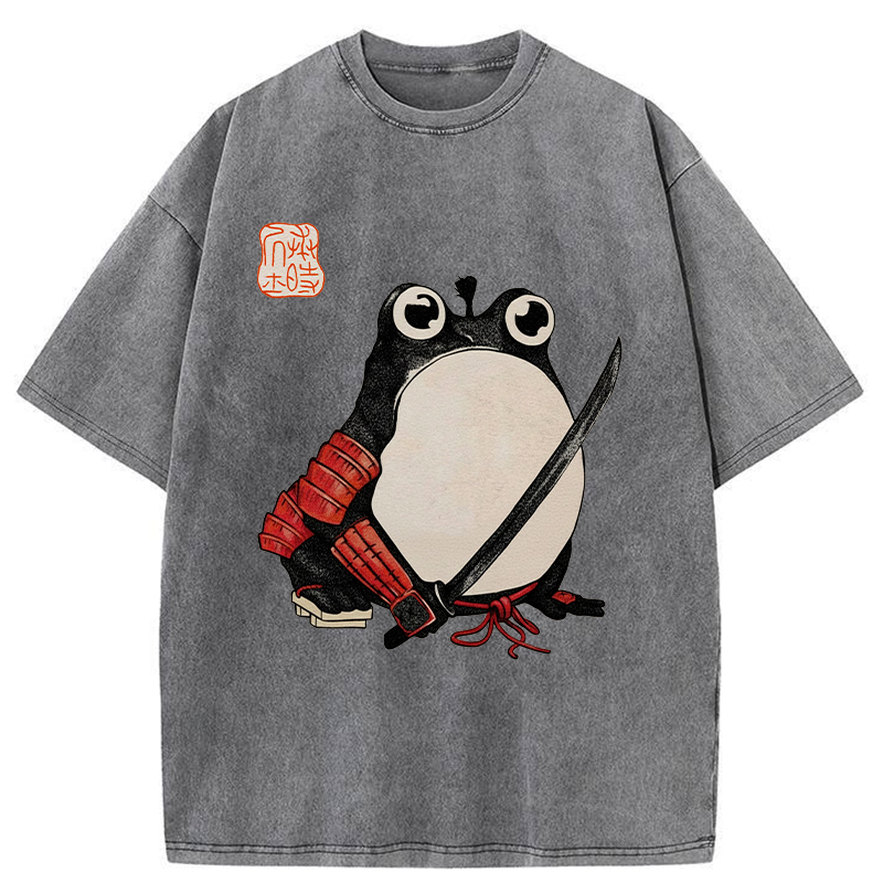 Tokyo-Tiger Silly Samurai Frog Washed T-Shirt