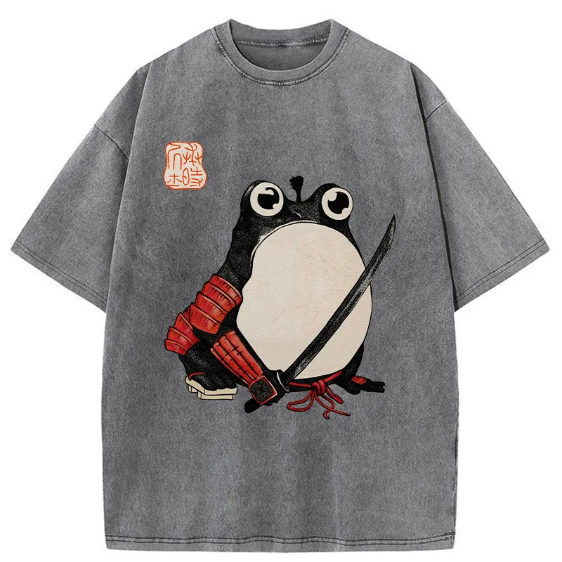 Tokyo-Tiger Silly Samurai Frog Washed T-Shirt Sale
