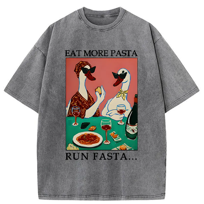 Tokyo-Tiger Eat More Pizza Washed T-Shirt