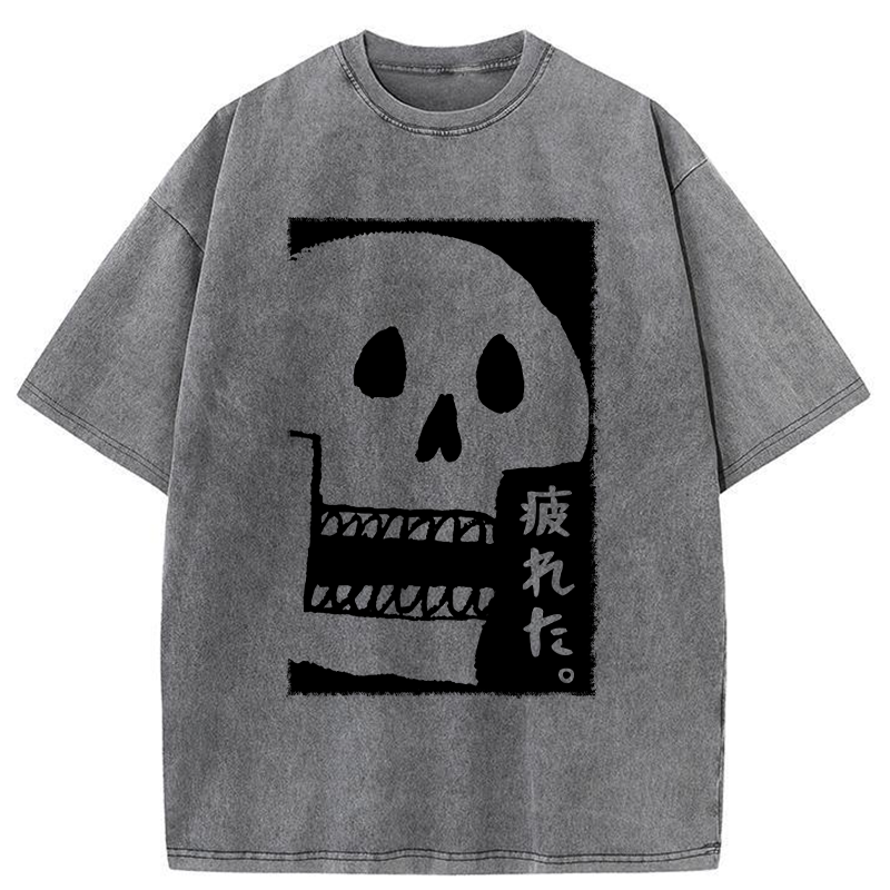 Tokyo-Tiger Tired skeleton Washed T-Shirt