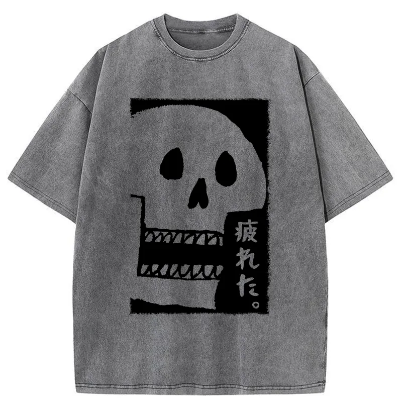 Tokyo-Tiger Tired skeleton Washed T-Shirt