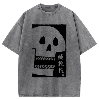 Tokyo-Tiger Tired skeleton Washed T-Shirt