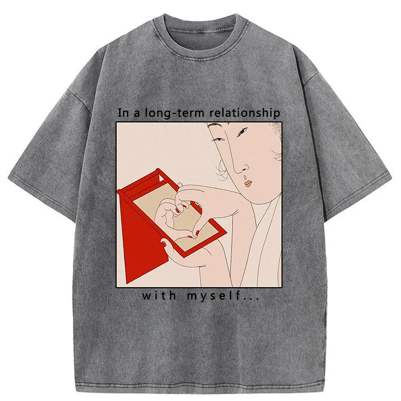 Tokyo-Tiger Self-love Funny Washed T-Shirt