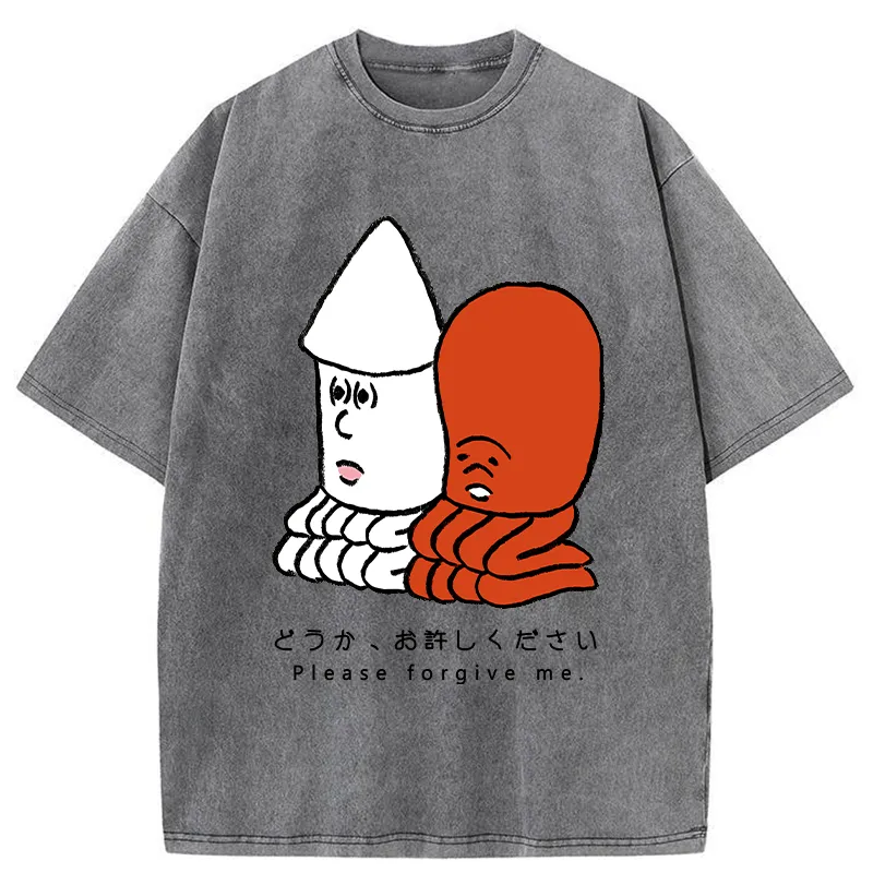 Tokyo-Tiger Please Forgive Octopus Washed T-Shirt