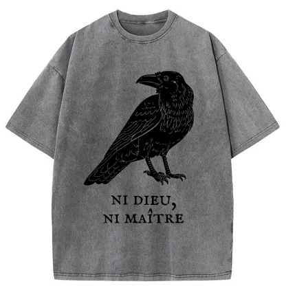 Tokyo-Tiger Crow Have A Strong Sense Of Self Washed T-Shirt