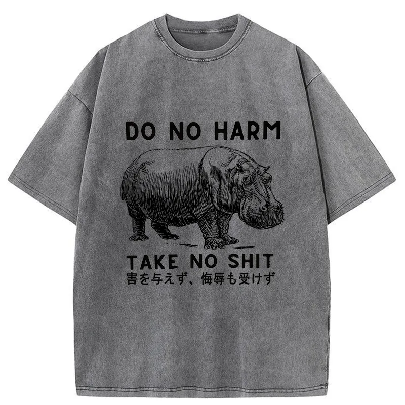 Tokyo-Tiger Neither Harm Nor Be Bullied Washed T-Shirt