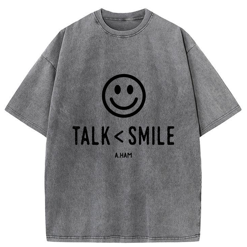 Tokyo-Tiger Talk Less Smile More Washed T-Shirt