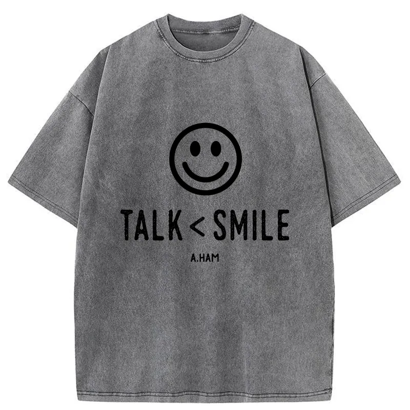Tokyo-Tiger Talk Less Smile More Washed T-Shirt