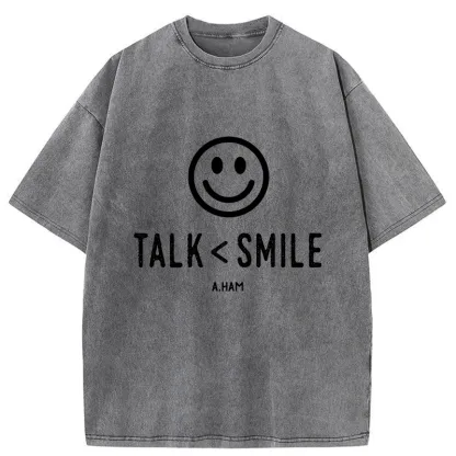 Tokyo-Tiger Talk Less Smile More Washed T-Shirt