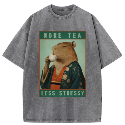 Tokyo-Tiger Less Tea More Stressy Washed T-Shirt