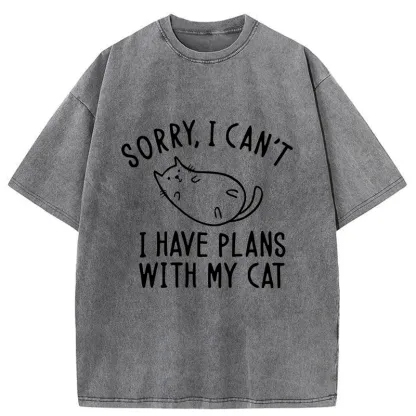 Tokyo-Tiger My Cat And I Have An Agreement Washed T-Shirt