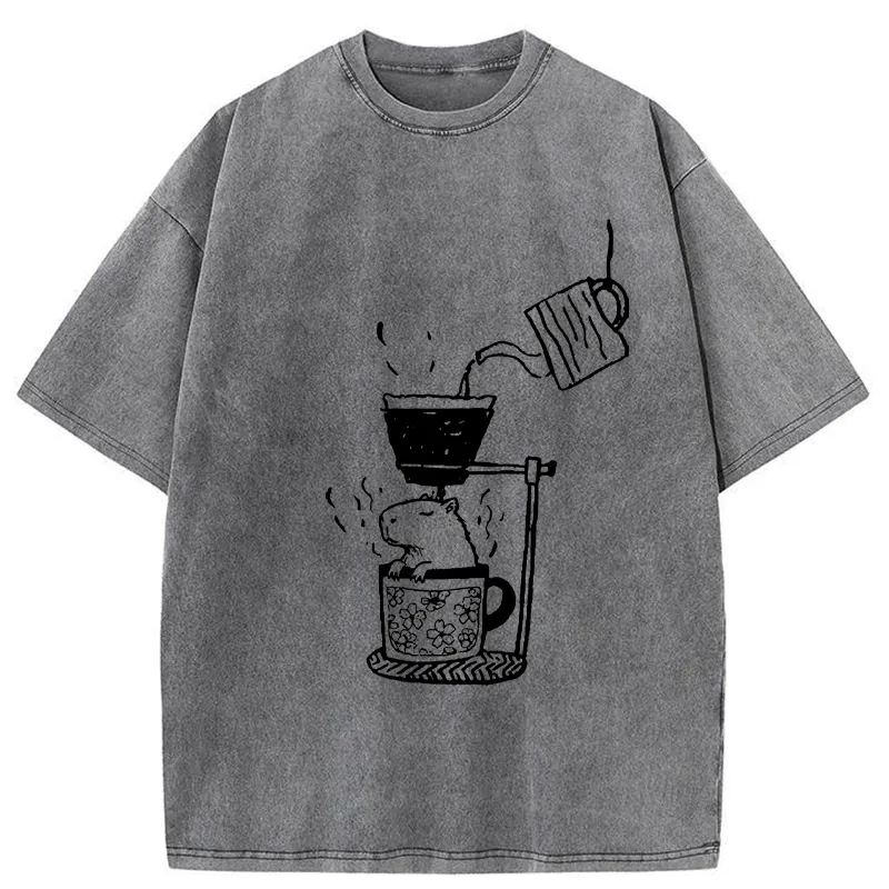 Tokyo-Tiger Japanese-style Bathing Funny Washed T-Shirt