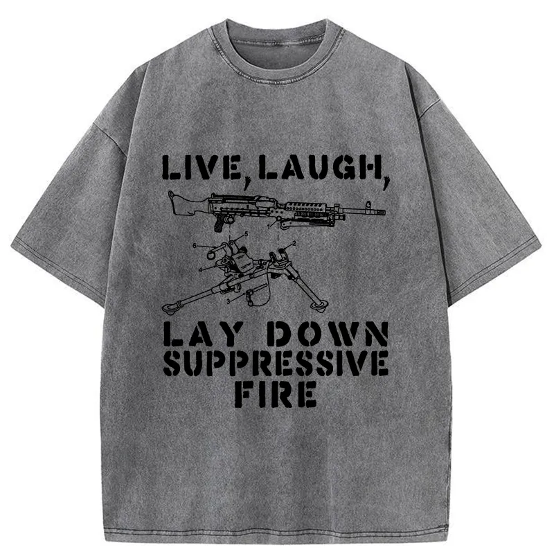 Tokyo-Tiger Suppression By Force Funny Washed T-Shirt