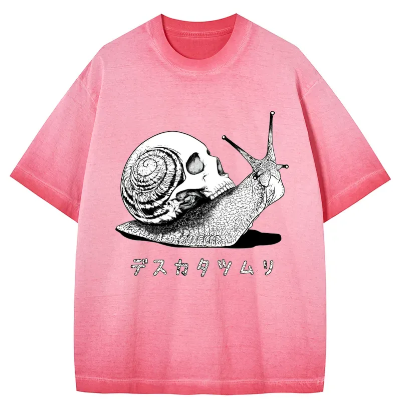 Tokyo-Tiger Death Snail Manga Gradient Washed T-Shirt