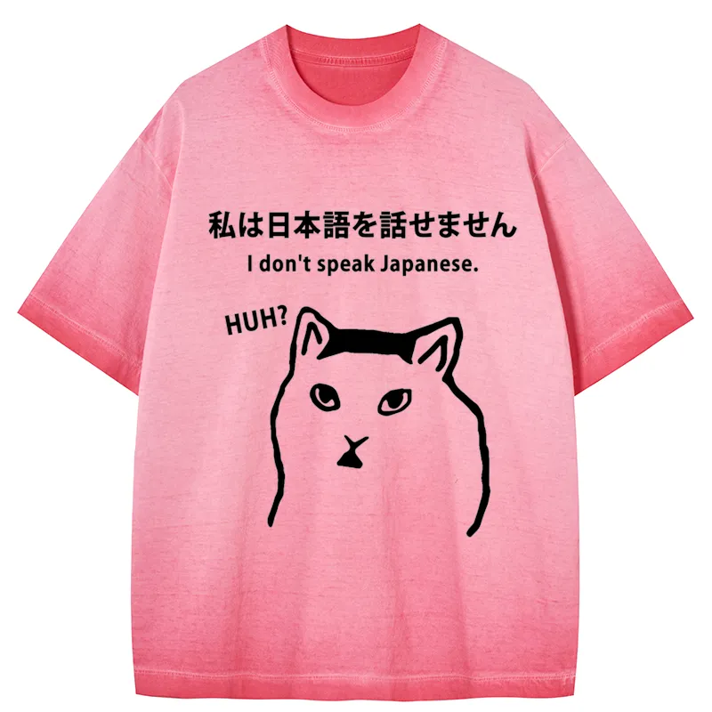 Tokyo-Tiger I Don't Speak Japanese Gradient Washed T-Shirt