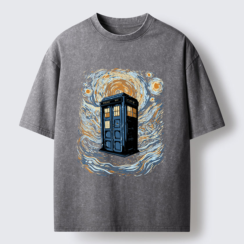 Tokyo-Tiger Mysterious Telephone Booth Washed T-Shirt