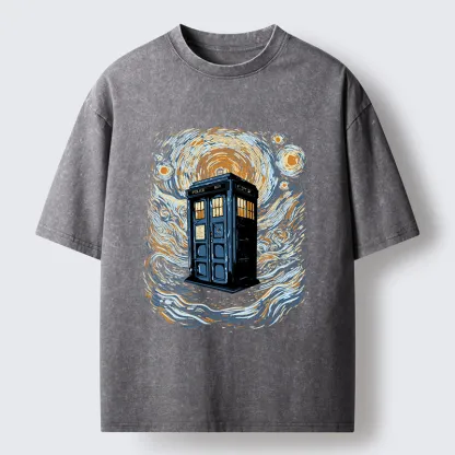 Tokyo-Tiger Mysterious Telephone Booth Washed T-Shirt