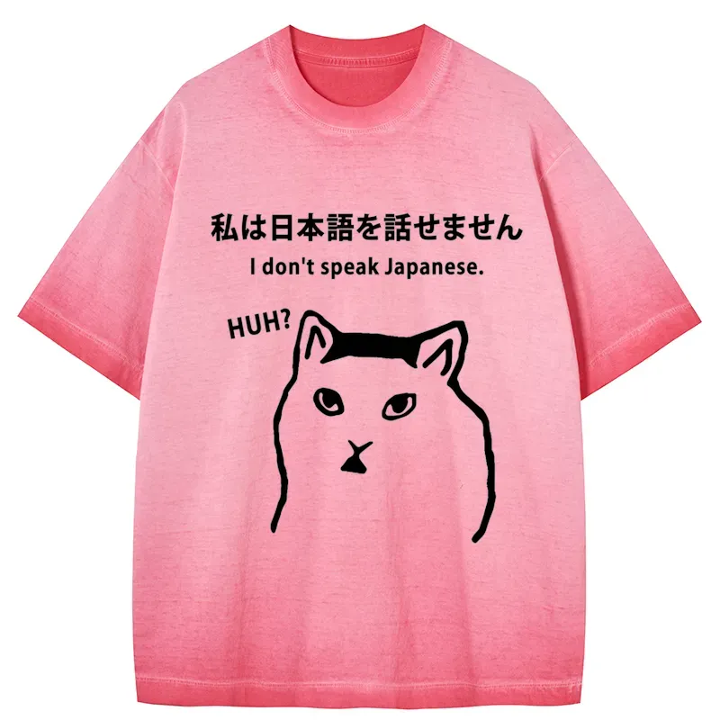 Tokyo-Tiger I Don't Speak Japanese Gradient Washed T-Shirt