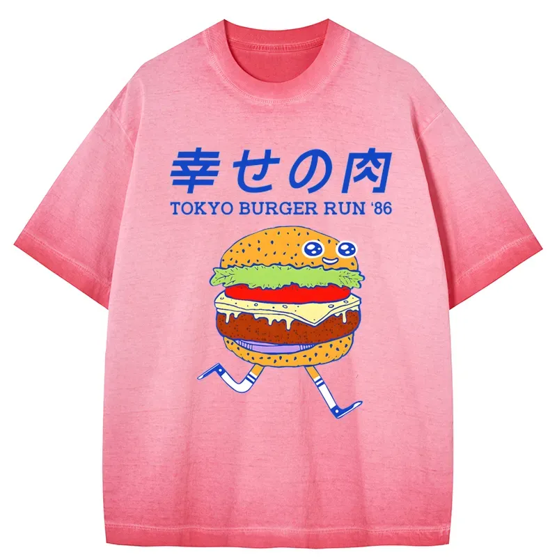 Tokyo-Tiger Tokyo Burger Run Japanese Gradient Washed T-Shirt