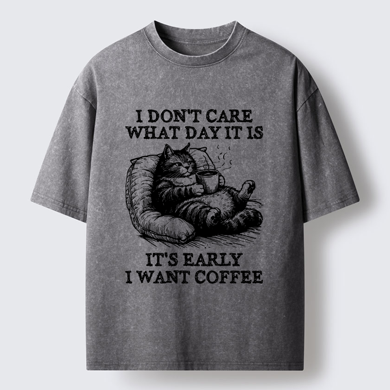 Tokyo-Tiger Have A Cup Of Coffee Before Doing Anything Washed T-Shirt