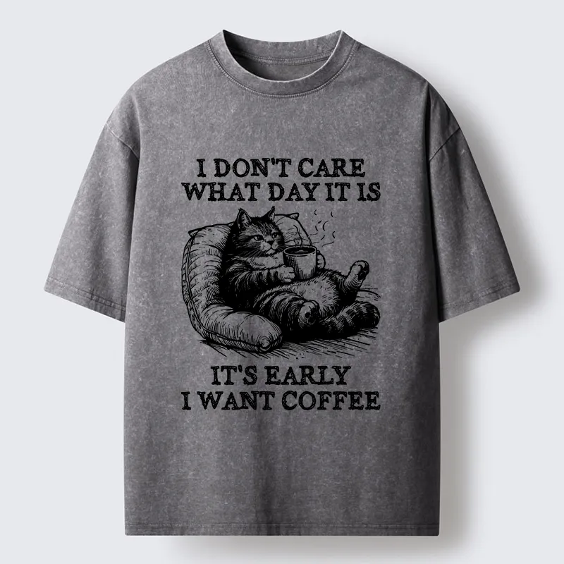 Tokyo-Tiger Have A Cup Of Coffee Before Doing Anything Washed T-Shirt