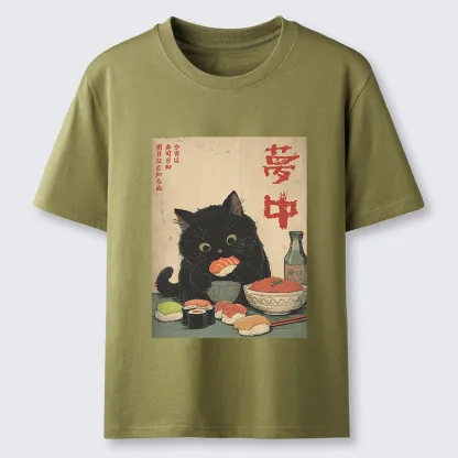 Tokyo-Tiger The Black Cat’s Sushi Night Classic T-Shirt