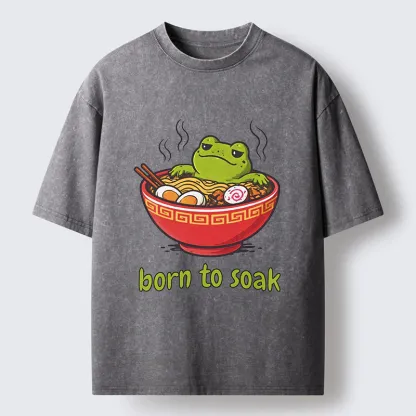 Tokyo-Tiger Frog Born To Soak Washed T-Shirt