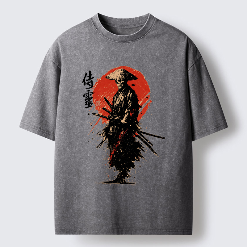 Tokyo-Tiger Ghost Samurai Washed T-Shirt