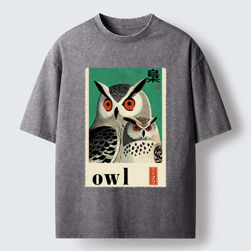 Tokyo-Tiger Eagle Owls Washed T-Shirt