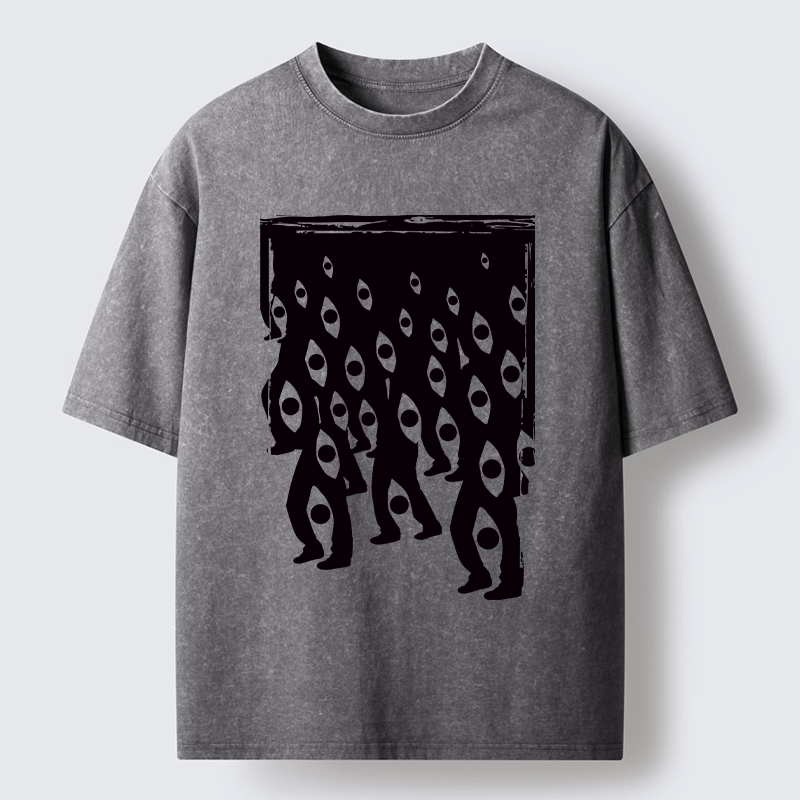 Tokyo-Tiger Misaligned Vision Art Washed T-Shirt
