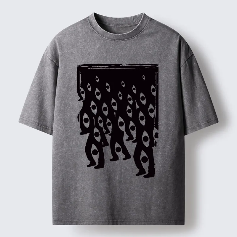 Tokyo-Tiger Misaligned Vision Art Washed T-Shirt