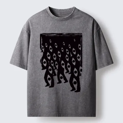 Tokyo-Tiger Misaligned Vision Art Washed T-Shirt