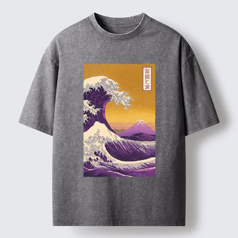 Tokyo-Tiger Raging Waves Washed T-Shirt