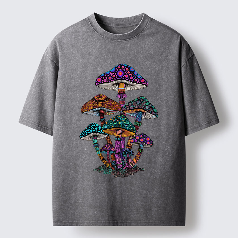 Tokyo-Tiger Beautiful Poisonous Mushrooms Washed T-Shirt