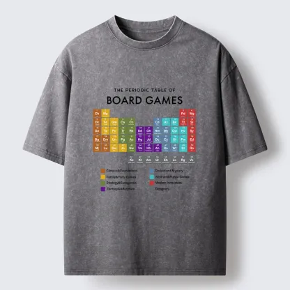 Tokyo-Tiger Periodic Table Of Elements In Board Games Washed T-Shirt