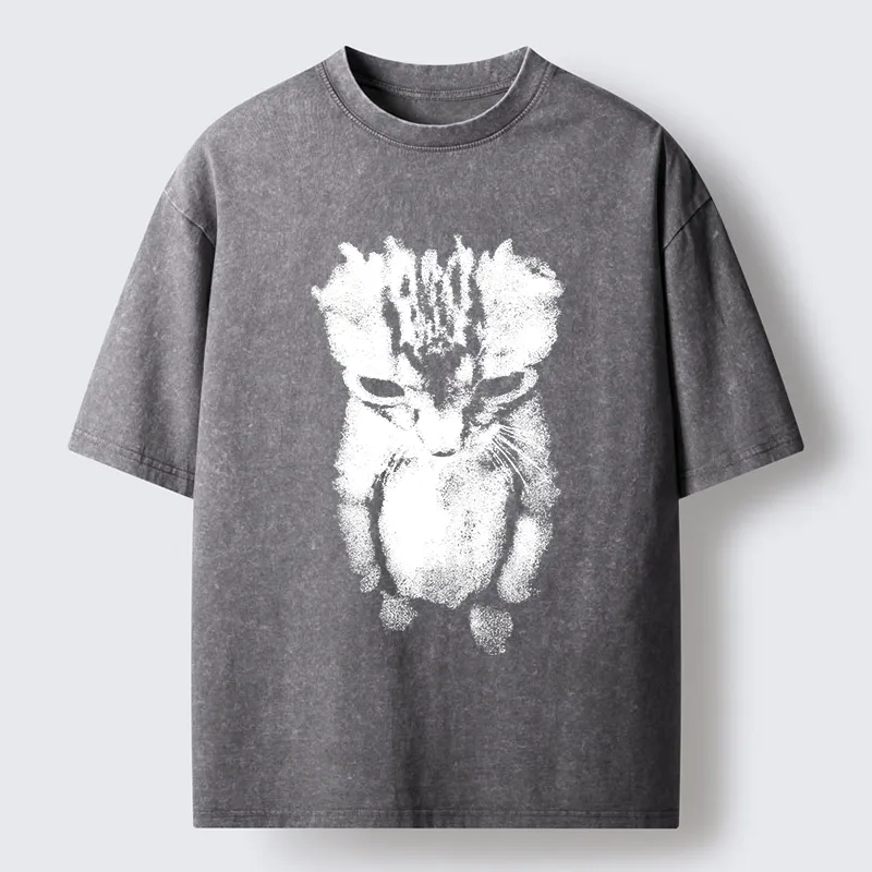 Tokyo-Tiger Sad Kitten Meme Washed T-Shirt