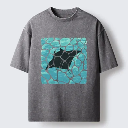 Tokyo-Tiger Manta Ray Fish Washed T-Shirt