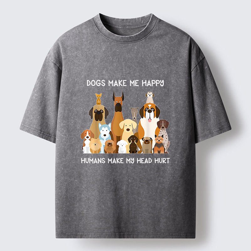 Tokyo-Tiger I Like Dogs Washed T-Shirt