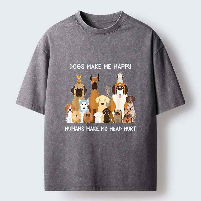 Tokyo-Tiger I Like Dogs Washed T-Shirt