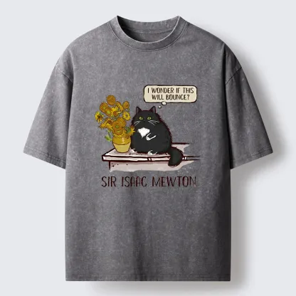 Tokyo-Tiger Cat Wants To Do A Physics Experiment Washed T-Shirt