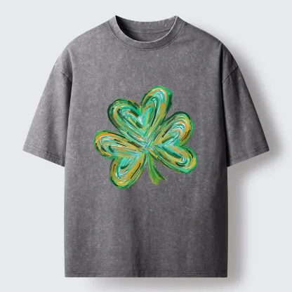 Tokyo-Tiger Green Clover Washed T-Shirt