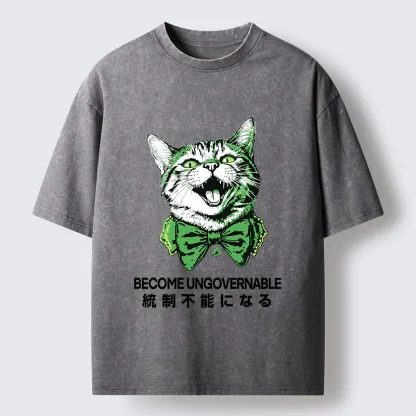 Tokyo-Tiger St. Patrick's Day Prank Cat Washed T-Shirt