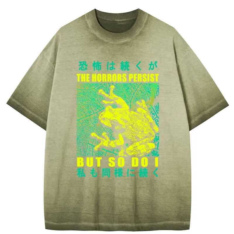 Tokyo-Tiger The Horrors Persist Frog Gradient Washed T-Shirt