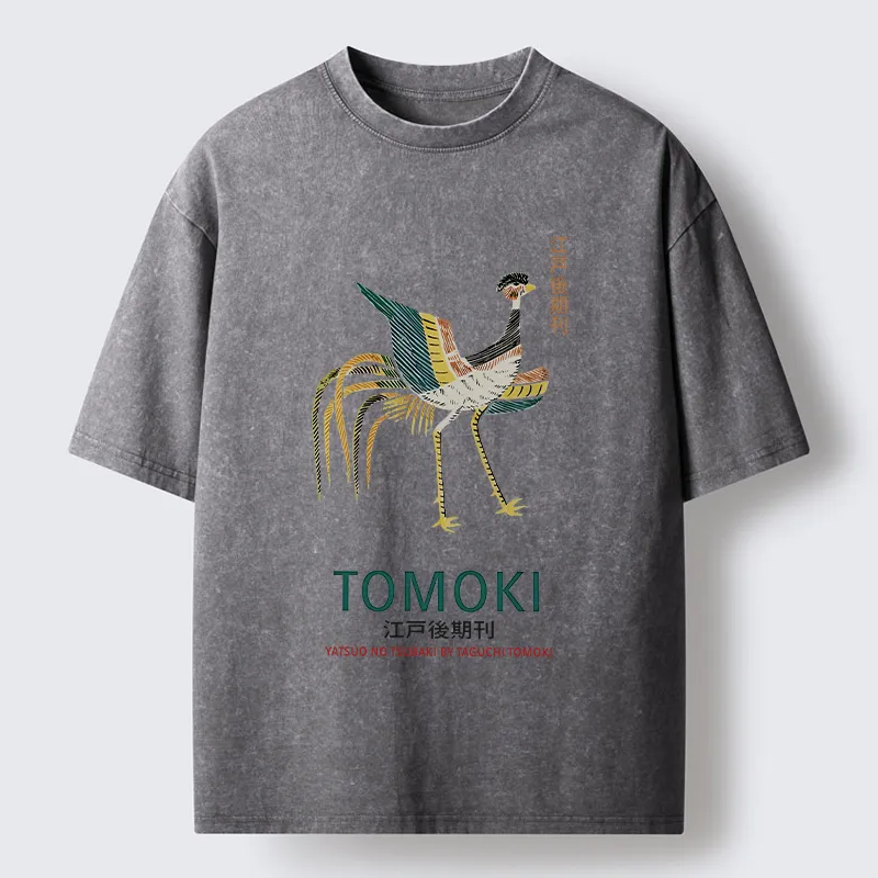 Tokyo-Tiger Japanese Divine Bird Washed T-Shirt