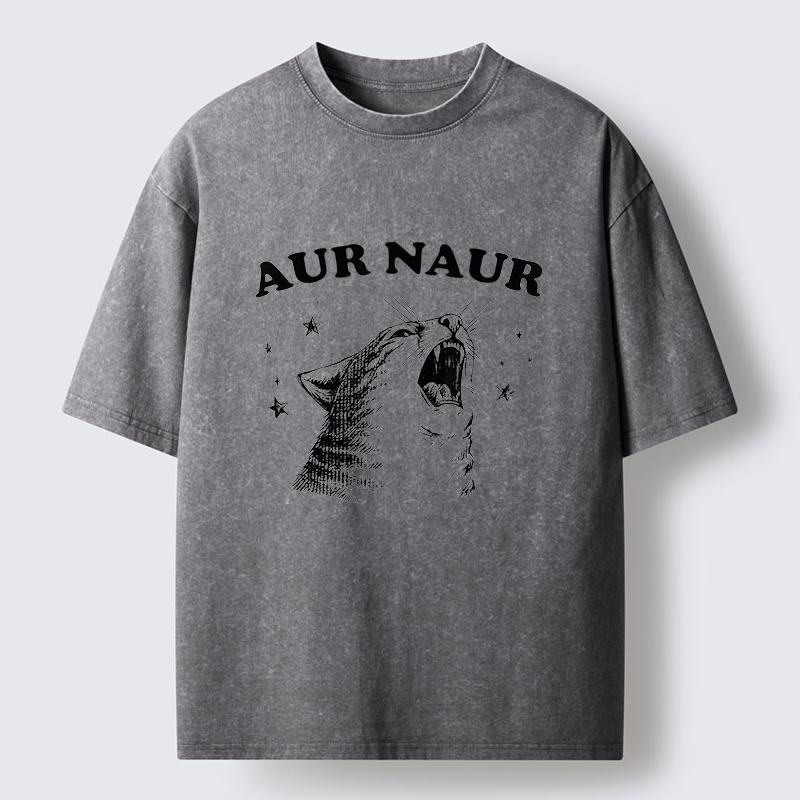 Tokyo-Tiger Aur Naur Cat Washed T-Shirt