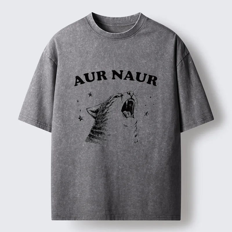 Tokyo-Tiger Aur Naur Cat Washed T-Shirt